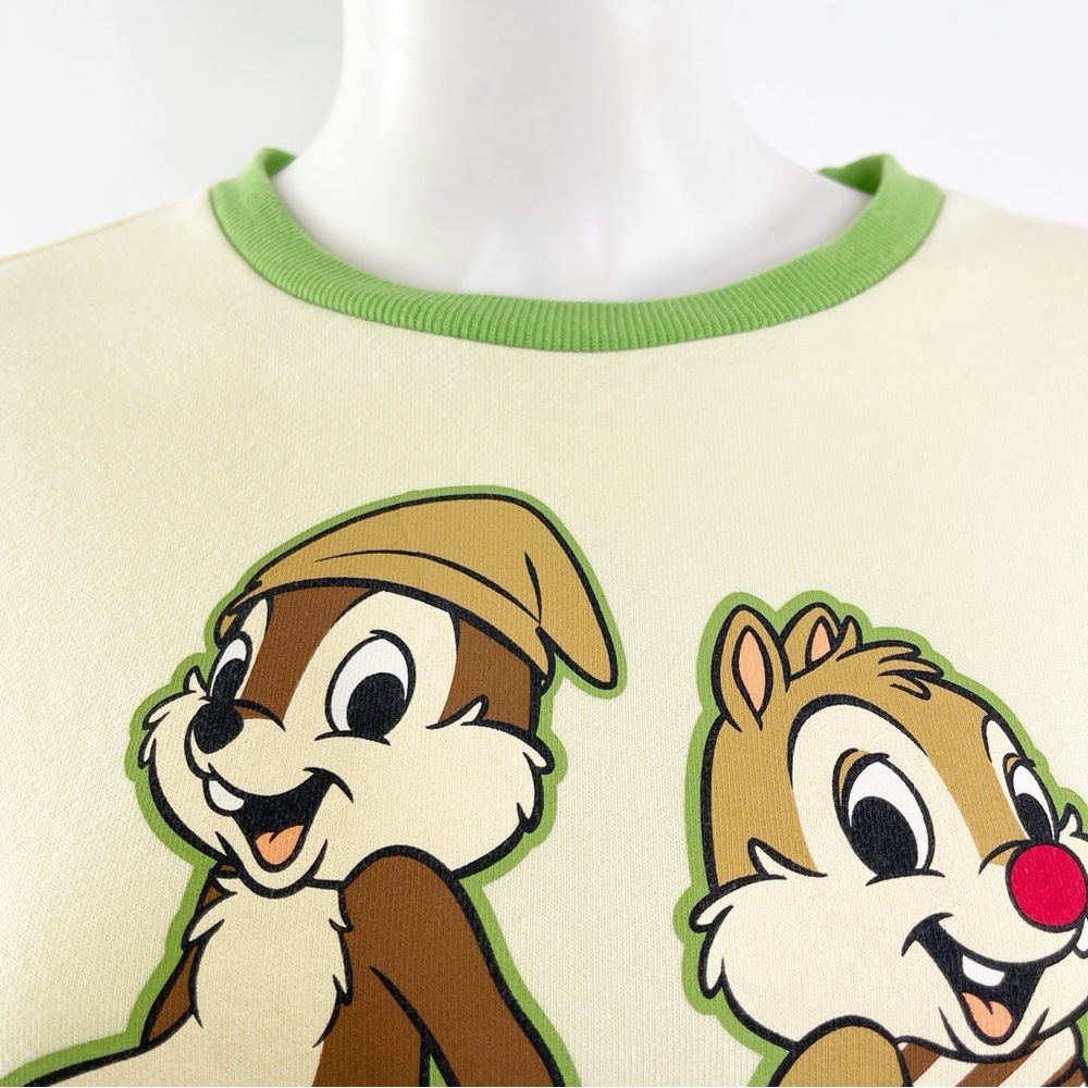 Disney Parks Sweater Chip & Dale Yellow Striped Long Sleeve Crew Neck Size L - Picture 4 of 10